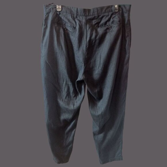 Nautica Clipper Mens Relax Fit Linen Pants 40W X 32L Black - Picture 2 of 9